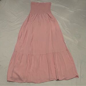 Elegant Strapless Pink Maxi Dress
